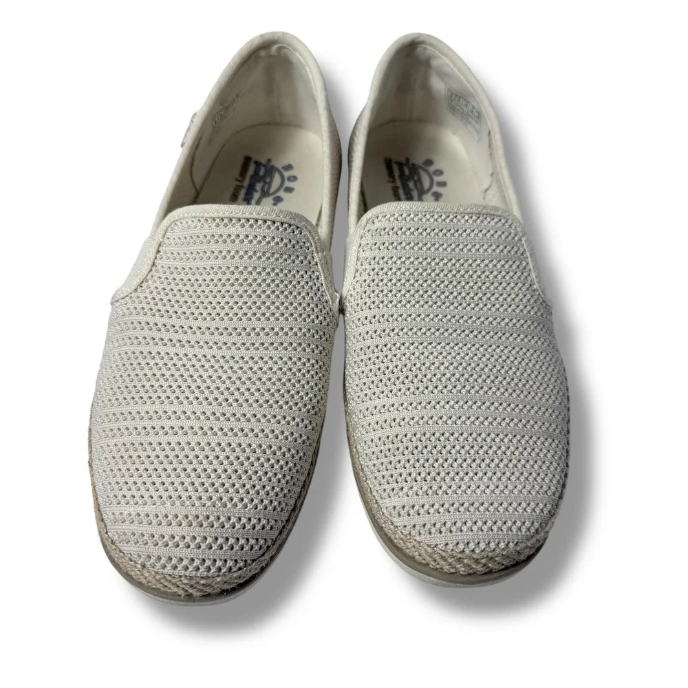 BOBS by Skechers Flexpadrille Lo slip-on shoes Women's Tan Knit Memory Foam Sz 9
